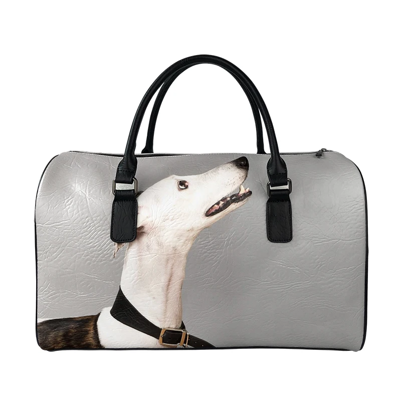 Noisydesigns Mannen Business Travel Handtassen Vrouwen Hoge Kwaliteit Leer Toevallige Plunjezak Sac De Kantoor Greyhound Custom Dropship