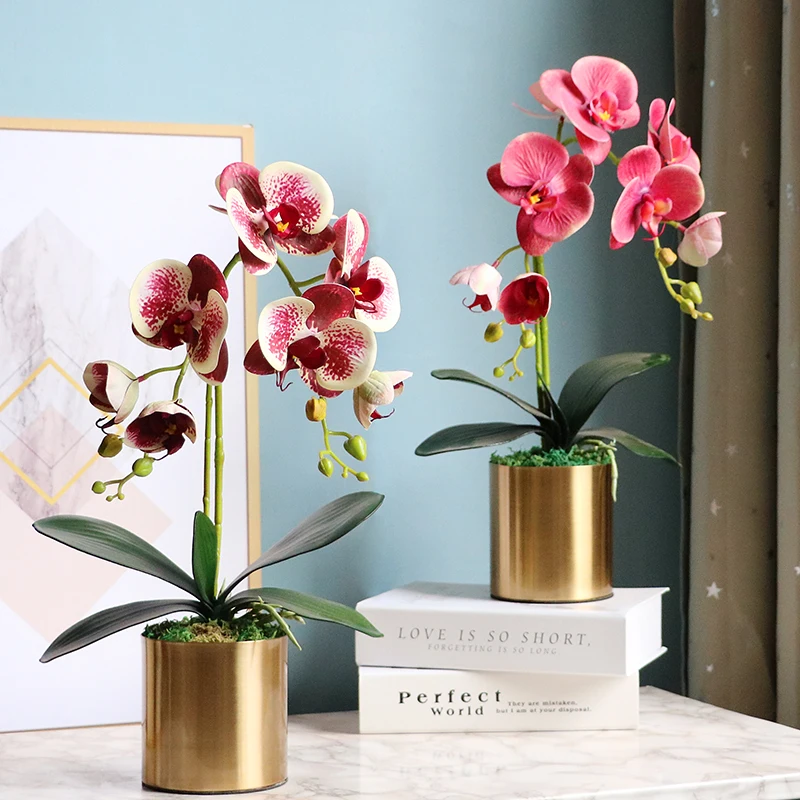 

Orchid artificial flowers modern,Nordic home decor,Room decoration,Vase home decoration,Artificial potted flowers,Fake flowers