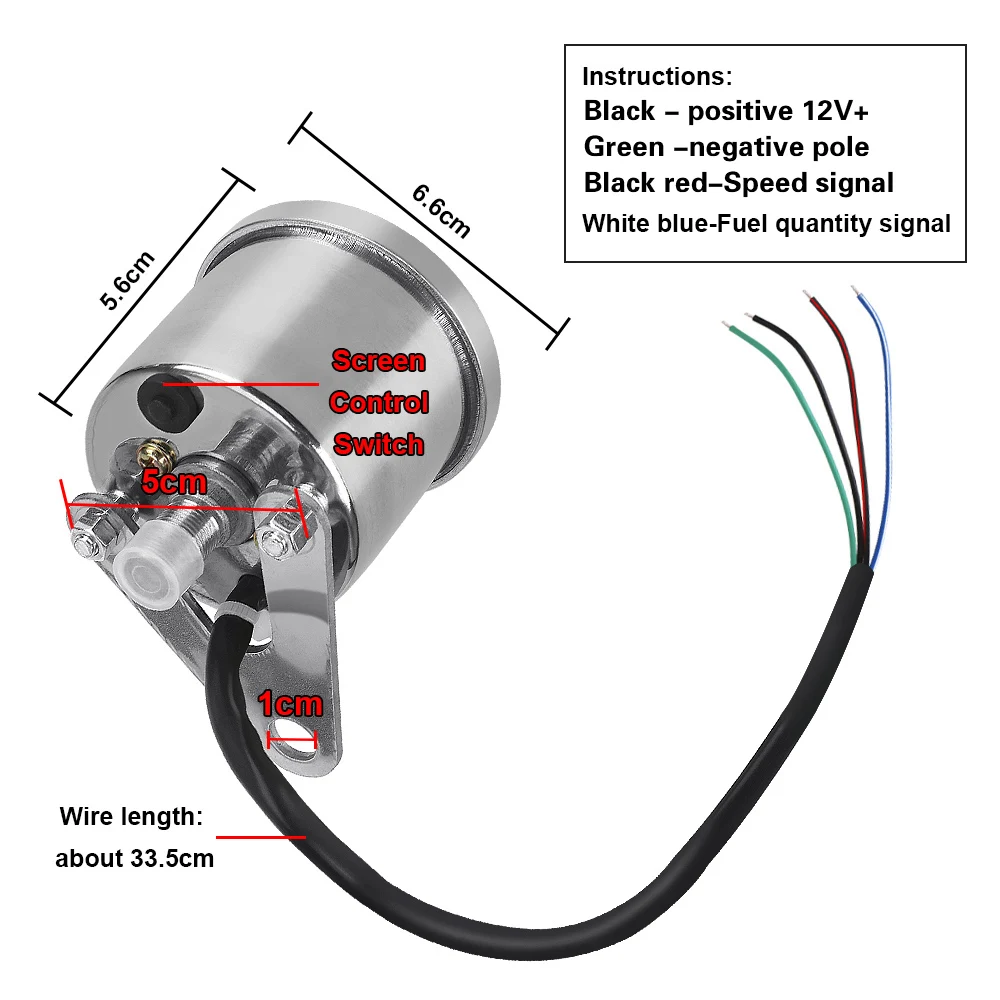 Motorcycle Digital Speedometer Tachometer Indicator Retro Odometer Cafe Racer Scooter Meter Replacement Motorbike Accessories