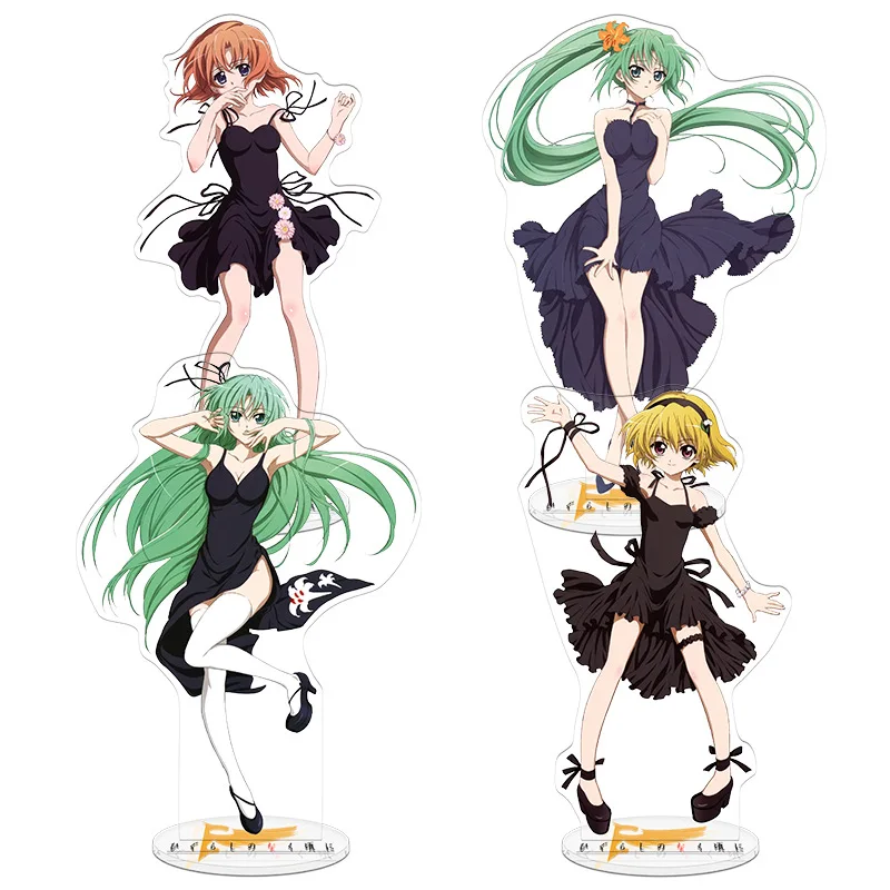 أنيمي هيغوراشي عندما يبكون هو موقف الاكريليك نموذج دمية ريوجو رينا سونوزاكي ميون تأثيري الشكل لعبة سطح المكتب ديكور كوليكو