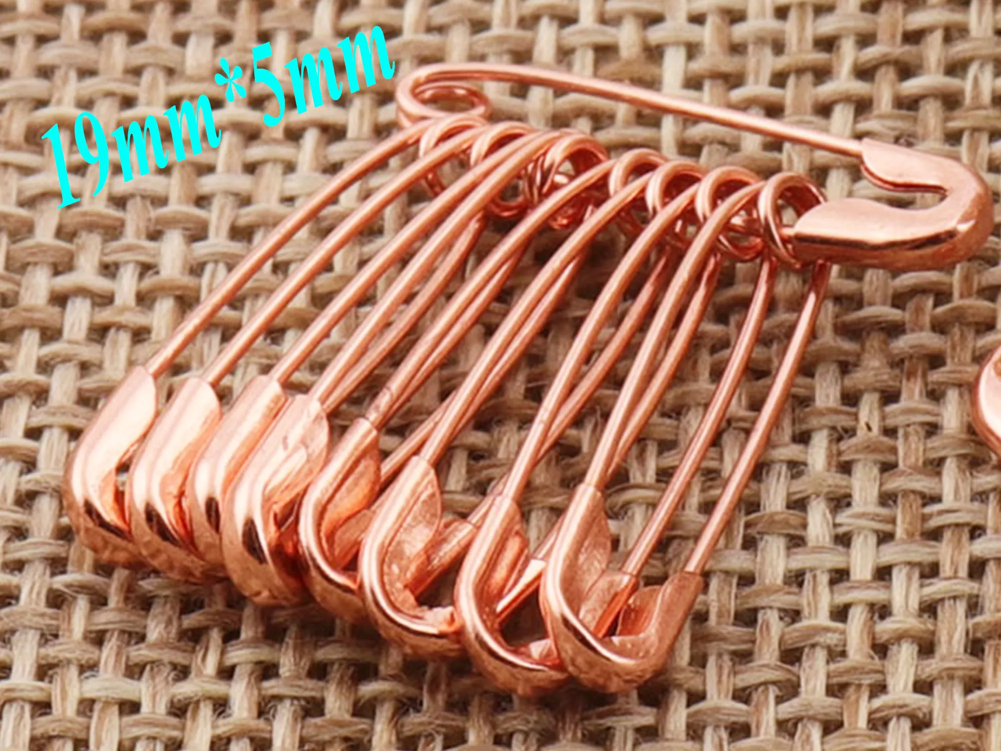 300 PCS Rose Gold Safety Pins,Safety Pin Brooch Stitch Markers Fasteners jewelry tag Brooch Bar Charms Jewelry-19MM