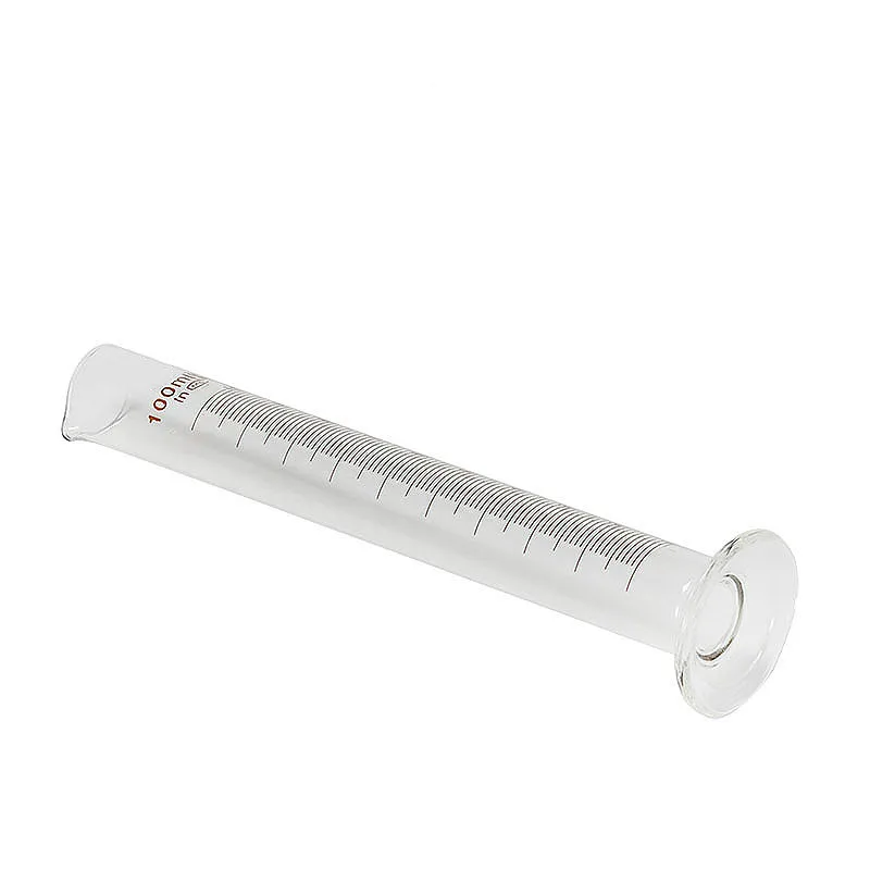 Glass Measuring Cylinder 100 ml Professional Lab Graduated Cylinder Chemistry Lab Glass Standard Measurement Cup Grade A 1/PK