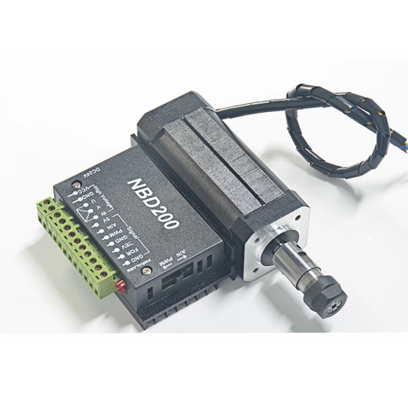 NBD200 & DM42BLS04-10 104 واط 24VDC محرك تبريد الهواء محرك المغزل بدون فرش سائق بدون قاعة لآلة الحفر باستخدام الحاسب الآلي