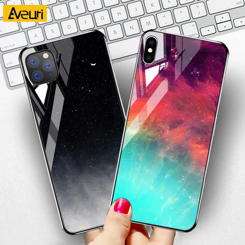 Tempered Glass Case For iPhone X XR XS Max Cover Silicone Protection Phone Case For iPhone 6 6S 7 8 Plus SE 2020 2022 SE2 SE3