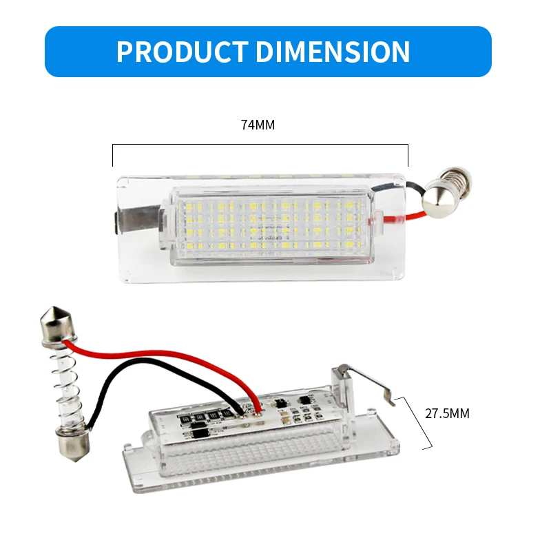 2X Do Fiat Ducato Bus box Peugeot Boxer Bus box Citroen Jumper Bus box Lancia Ypsilon LED Oświetlenie tablicy rejestracyjnej Lampka tablicy