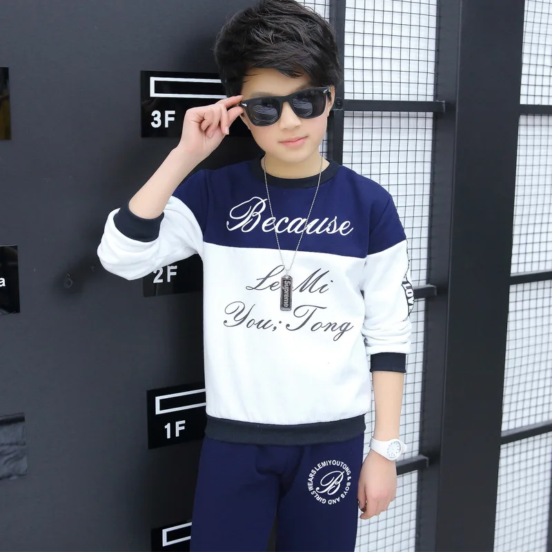 2024 Boys clothes sport suit casual boys clothing sets autumn letter children clothing kids tracksuit 5 6 7 8 9 10 11 12 year