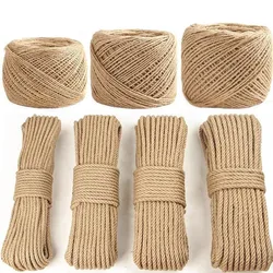 Hand-Woven DIY Material, Coarse Ornament, Wear-Resistant Hemp Rope,Fine Linen Photo Wall Decorative, Natural Jute Twine Cord