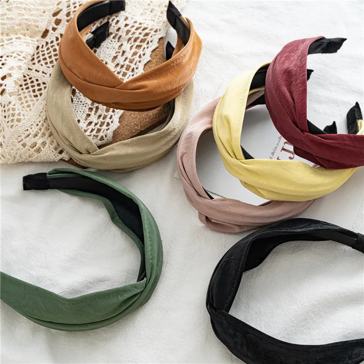 2021 Non-slip Resilience Retro Suede Solid Wide Headband Hair Band Hoop Bezel Women Girls Hairbands Hair Accessories Headwe