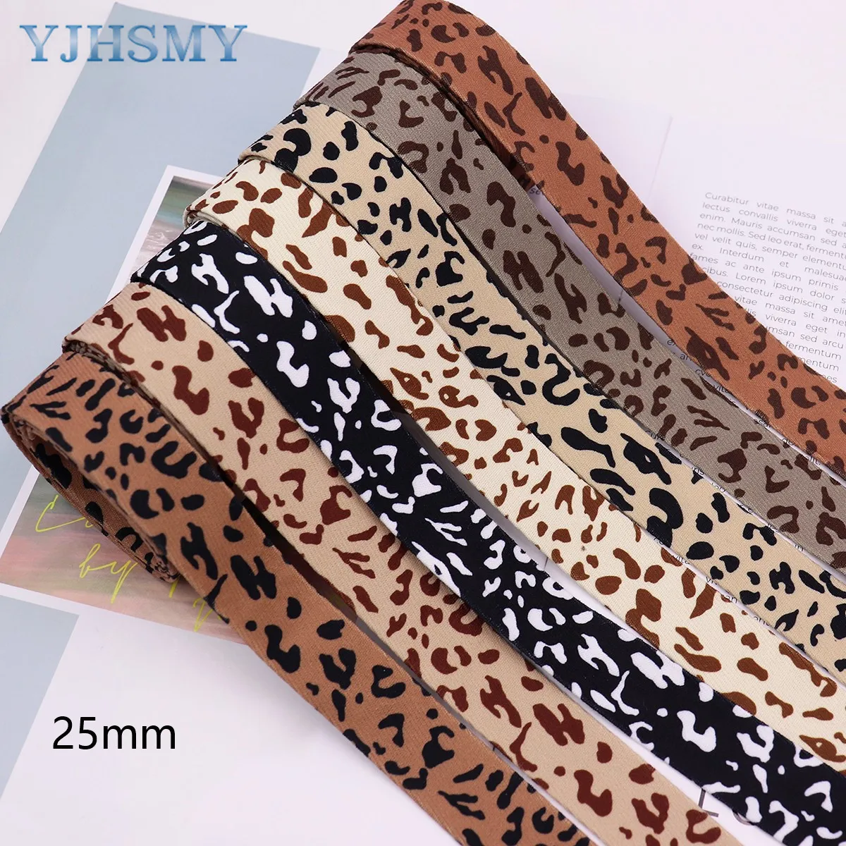 Double Face Fabric Ribbons 5 Yards Leopard Ribbon for Gift Package Wrapping,Floral Design,Hair Bow Clip Making,Crafting,Sewing