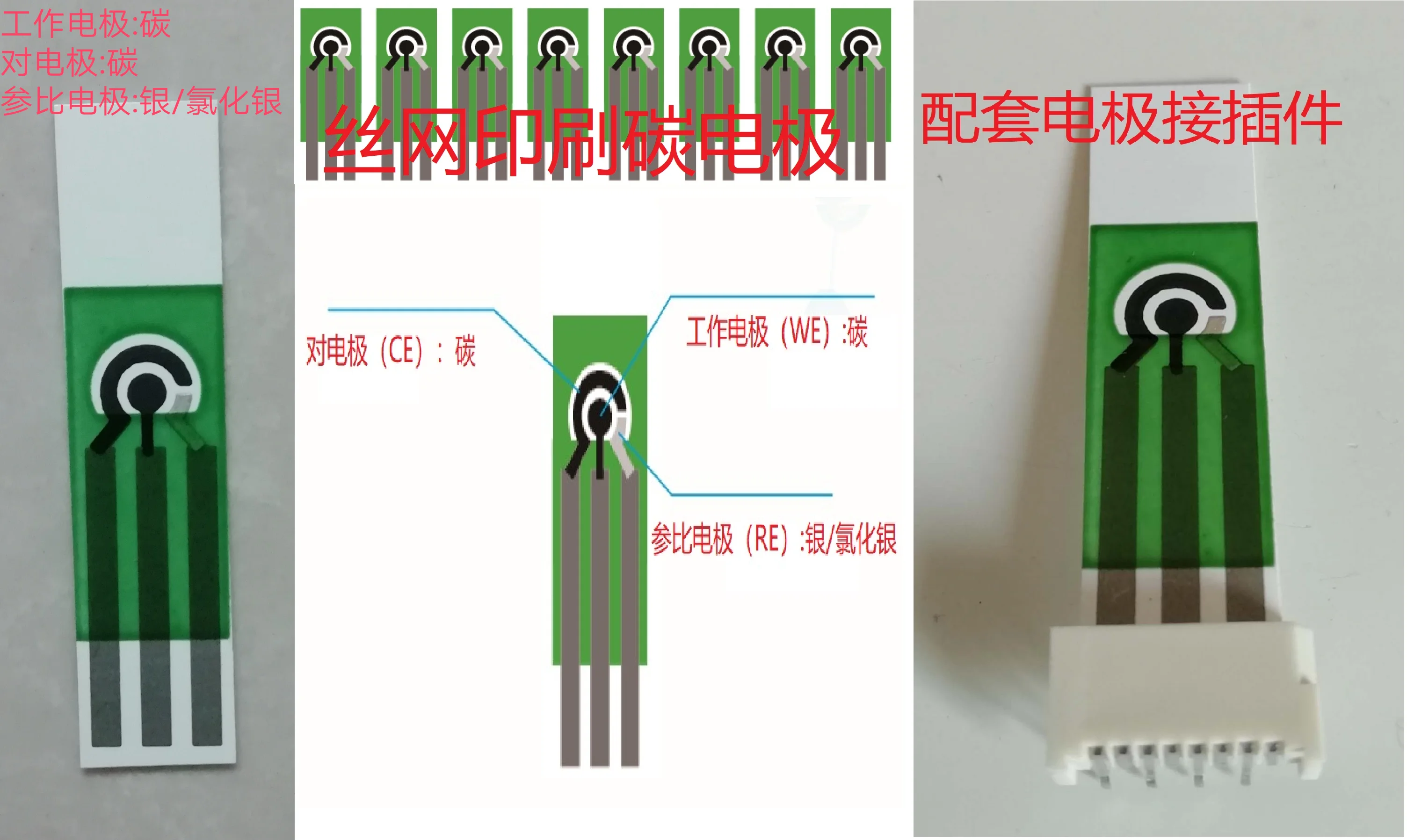 Screen Printing Carbon Electrode and Its Connector, Flexible Wearable Sheet Electrode