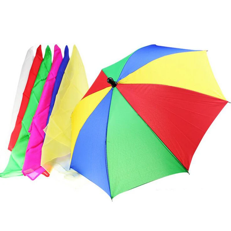 1 Set 40cm Magic Scarves Change The Umbrella (1 Pcs Umbrella +6 Pcs Silks ) Magic Tricks Street Stage Party Magic Accessory