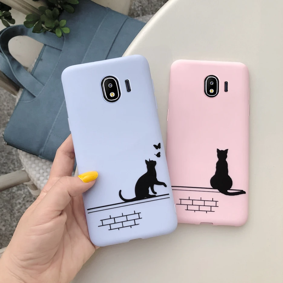 Pełna pokrywa dla Samsung Galaxy J4 2018 przypadku J400F śliczny nadruk telefon miękka TPU etui na samsunga J4 2018 J 4 SM-J400F J400 zderzak