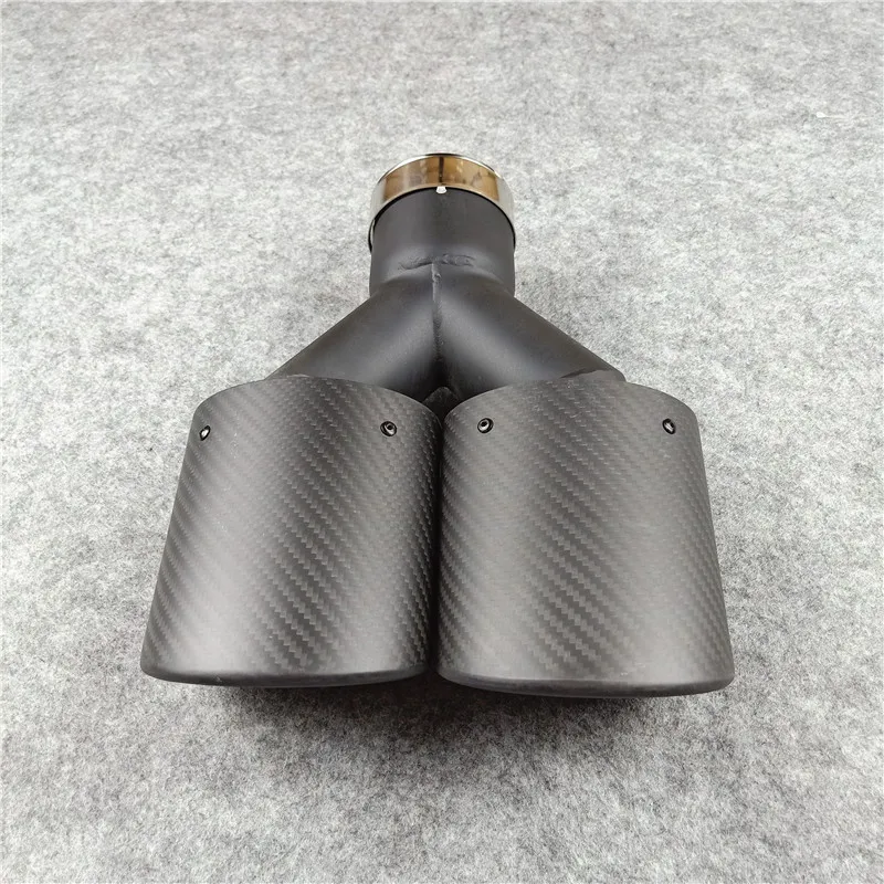 Oval Dual Outlet For Akrapovic Exhaust Pipe Y Model For Akrapovic Muffler Tip Stainless Steel Carbon Fiber Nozzles Tailpipe