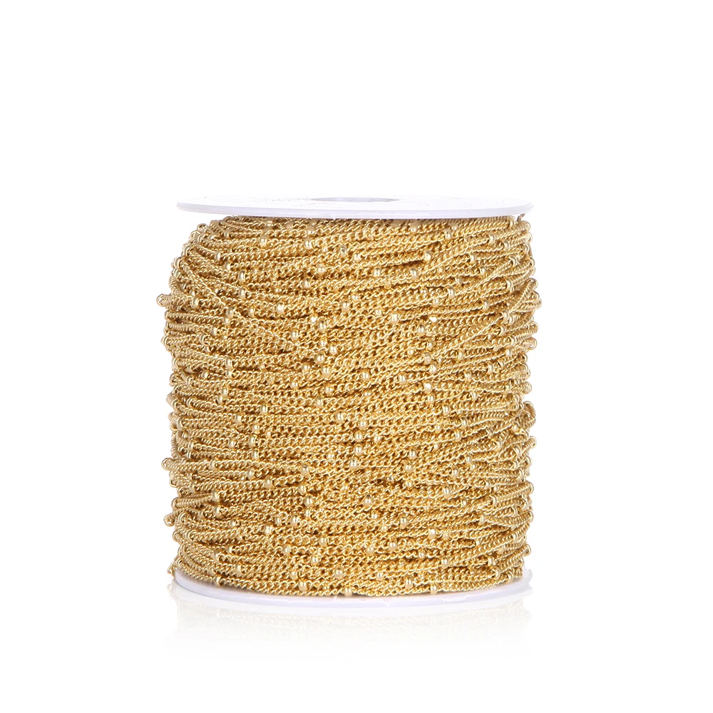 2 Meter breite 1,5mm/2mm Edelstahl-Perlenkette für DIY-Schmuckherstellung von Anhängern, Halsketten, Armbändern und Fußschmuck – Detail 2