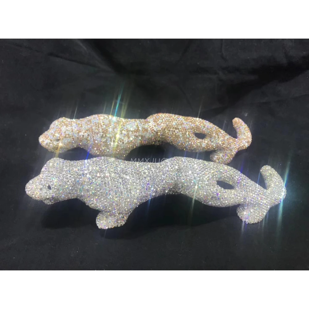 

Luxury Crystal White Gold Leopard Car Ornaments Ornament Glitter Bling Wings Sparkly