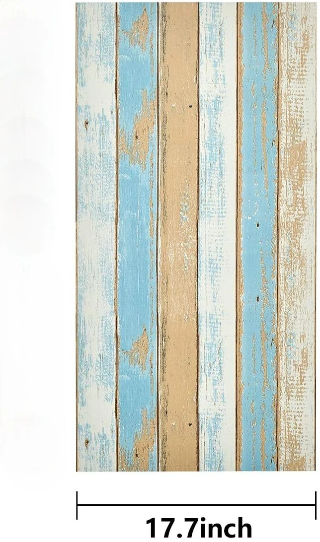 Papel de pared de grano de madera de tres colores, 6M, pelar y pegar, papel tapiz de madera, autoadhesivo, extraíble, decoración de pared