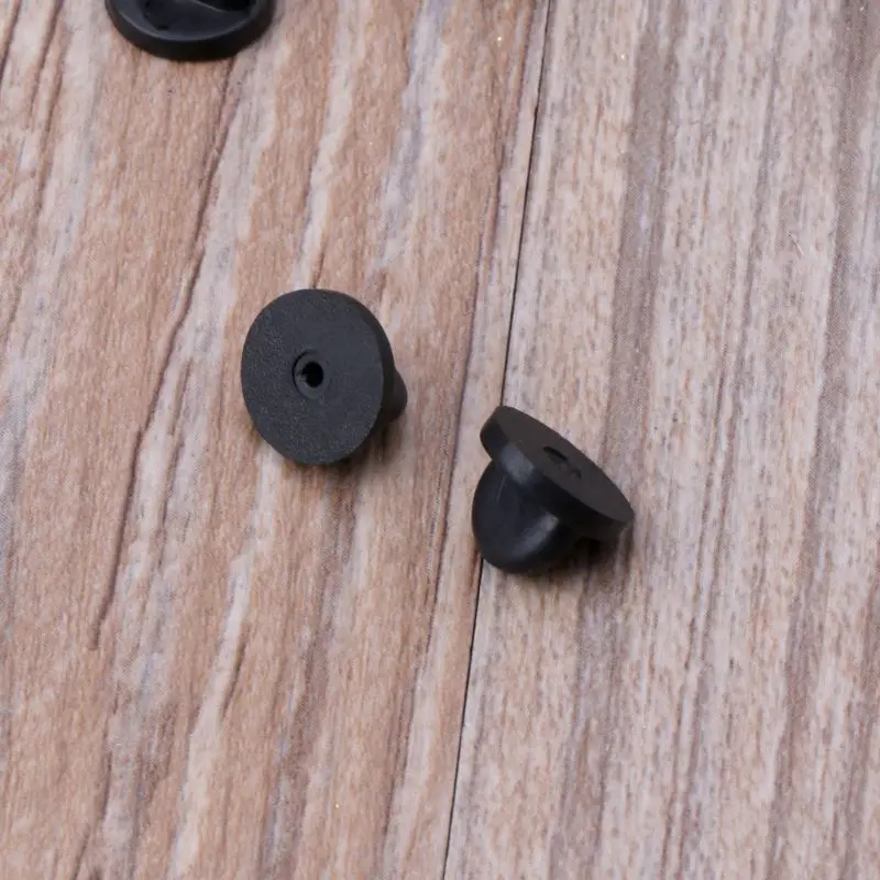1set Black PVC Rubber Brooch Pin Backs Comfort Fit Tie Tack Lapel Pin Brooch Backing Holder Clasps Jewelry Findings