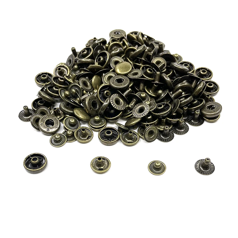 Bottoni automatici da 8mm rivetto riparazione cucito argento/dorato/nero/bronzo chiusura a scatto in metallo chiusura abbigliamento per bambini