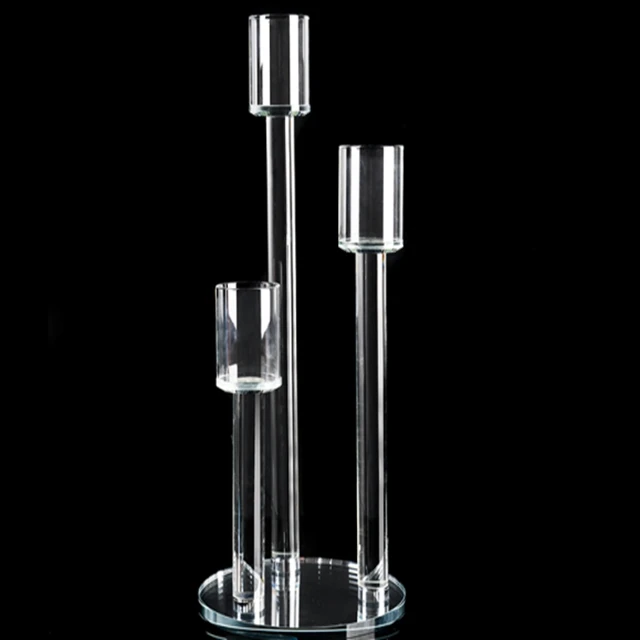 

clear Wedding Centerpieces Candelabra Party Pillar Flowers Stand crystal Candle Holder Candlestick For wedding yudao10