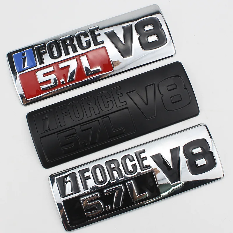 

1 Pcs 3D ABS i FORCE 5.7L V8 car Hood Fender trunk Rear Bonnet Nameplate Decal Emblem Badge Sticker for Toyota smooth