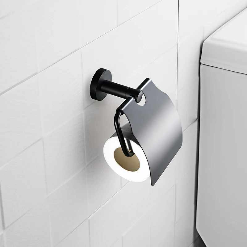 Matte Black Towel Bar Rail Rack Bathroom Hooks Soap Box Dispenser Towel Ring Toilet Brush Paper Holder Bathroom Accessories Set