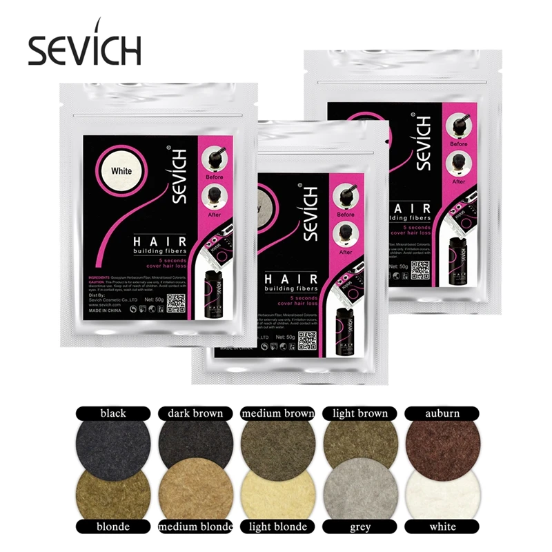 

Sevich 10 Color 50g Keratin Hair Building Fiber Hair Treatment Product Hair Fibers Powder Thickening Extension Hair In Seconds