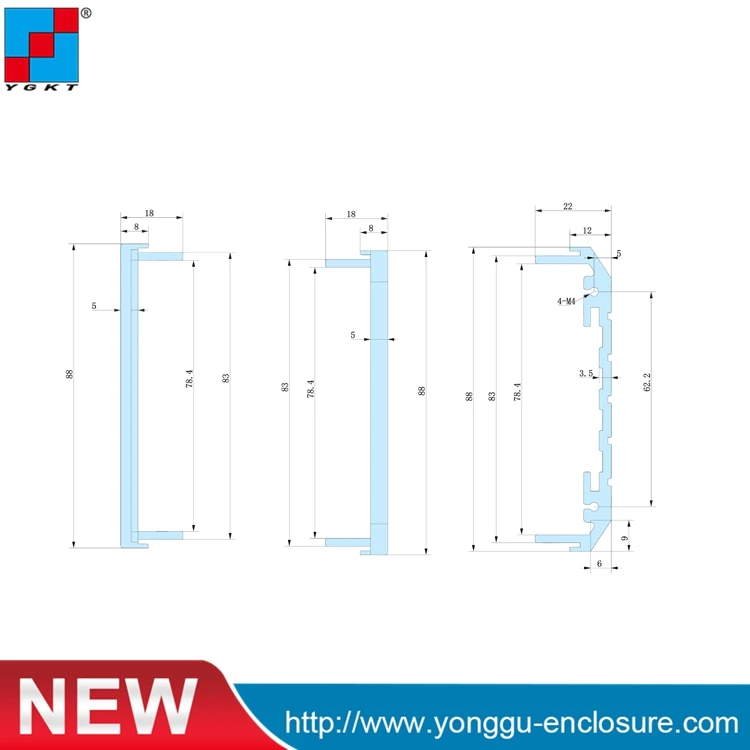 84holes 445*89-300mm 2U Custom IRD Cabinet Aluminum Enclosure aluminum chassis rack mount box