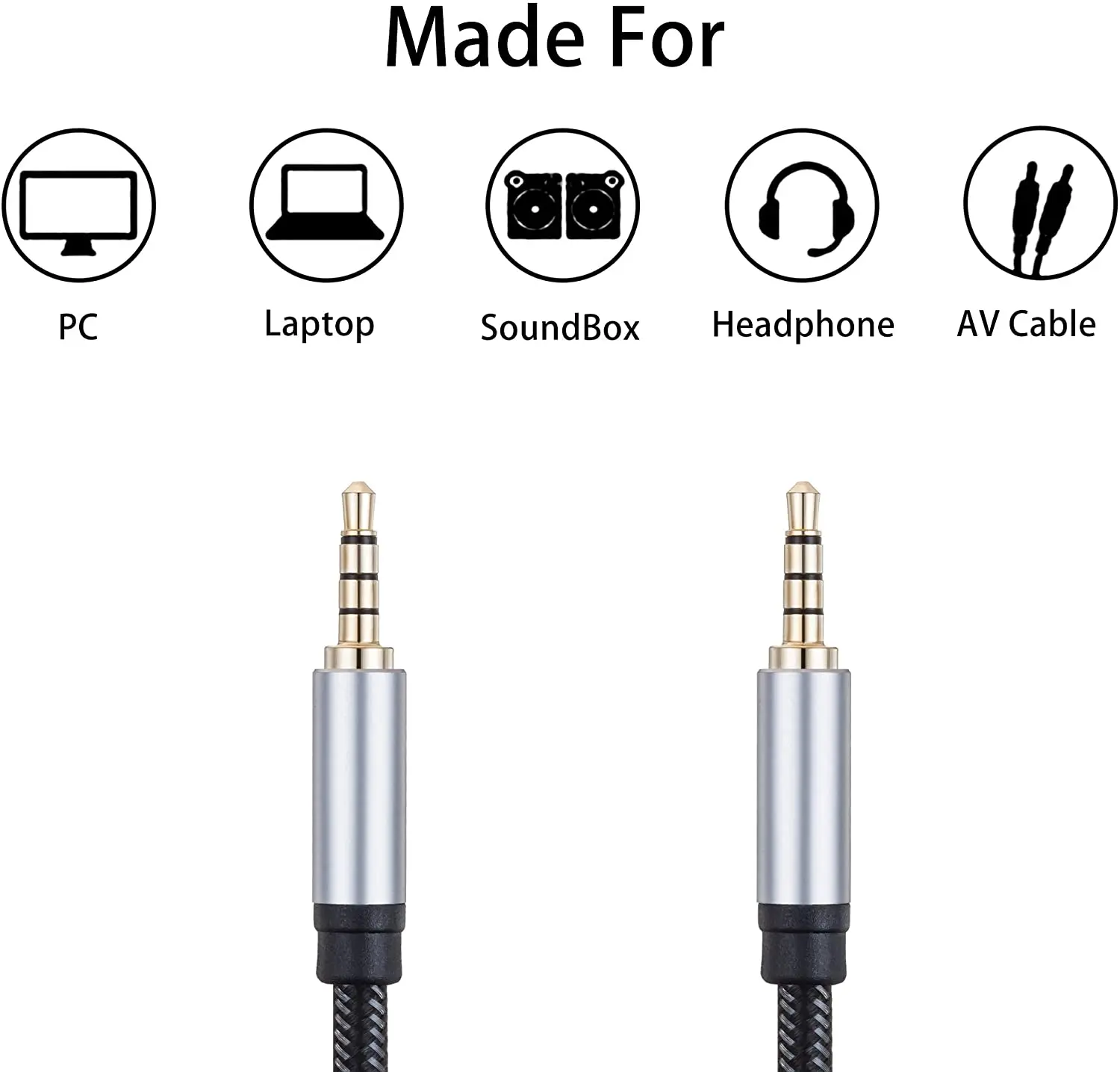 3.5mm AUX Cable Jack male to male Audio Cable 3.5mm Speaker Cable for Headphones Car for Xiaomi Redmi 5 plus Oneplus 5t AUX Cord