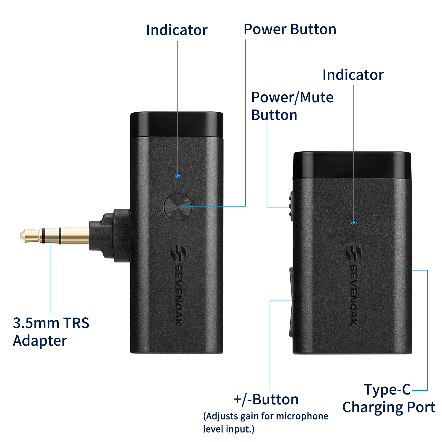 Sevenoak SKM-W1 2.4GHz microfono Lavalier Wireless a condensatore per PC Mobile iPhone Android Streaming registrazione Youtube