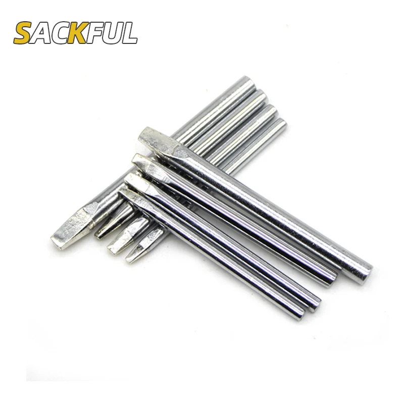 3Pcs Lead-Free Soldering Tip 30W 40W 60W 80W Flat Welding Tip Replacement Soldering Iron Tip Solder Tip