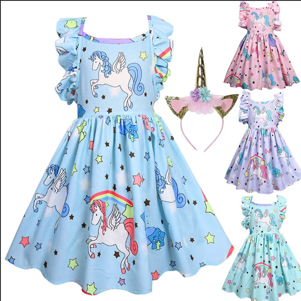 Toddler Girls Dress Kids Dresses For Girls Unicorn Party Dress Toddler Christmas Costume Child Princess Dress 3 4 5 6 7 8 Year