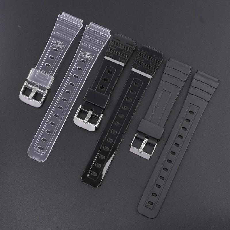 Transparent TPU Watch Strap for Casio F91W/F84/F105/108/A158/168/AE1200/1300 Waterpoof  Watch Wrist Replacement Bracelet