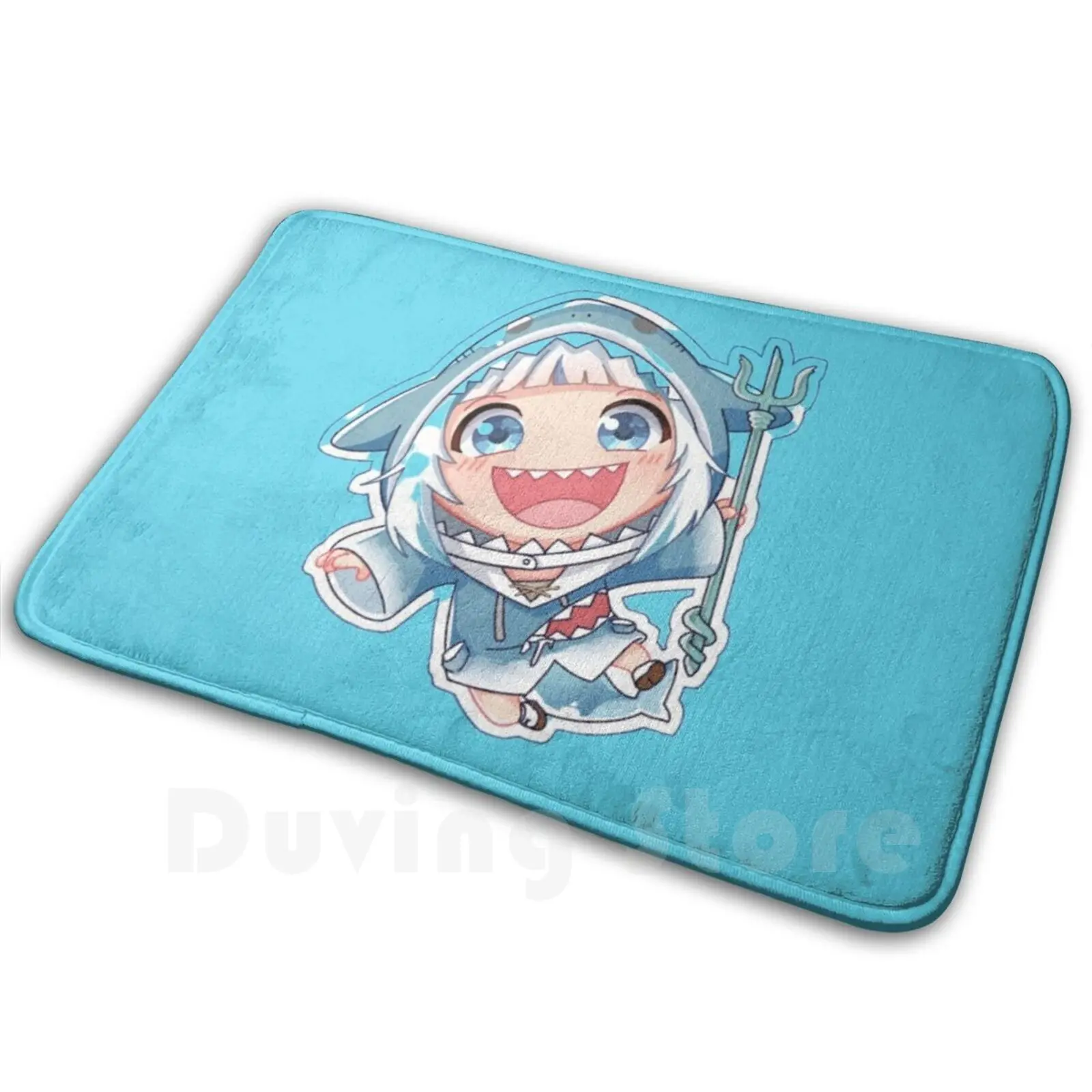 Mini Gawr Gura Cute Carpet Mat Rug Cushion Soft Hololive Vtuber Gawr Gura Virtual Youtuber Anime Hololive Gura Gawr