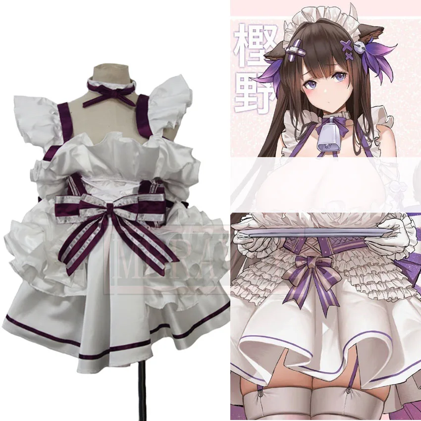 

Game Azur Lane IJN Kashino Sexy Maid Outfit Cosplay Halloween Costume Christmas Party Uniform Custom Made Any Size