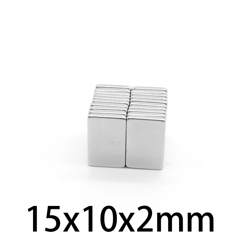 10-300 pcs 15X10X2 mm Bulk Sheet Neodymium Magnetic Strong NdFeB Magnet 15x10x2mm Block Rare Earth Magnet 15*10*2mm