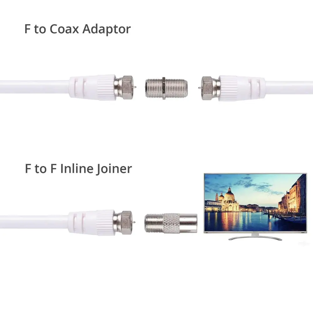 Esyonic 2 طريقة الفاصل اقناع كابل استقبال الأقمار الصناعية موكا 5-2500MHz F مضمنة موصل النجار لهوائي كابل التلفزيون النطاق العريض