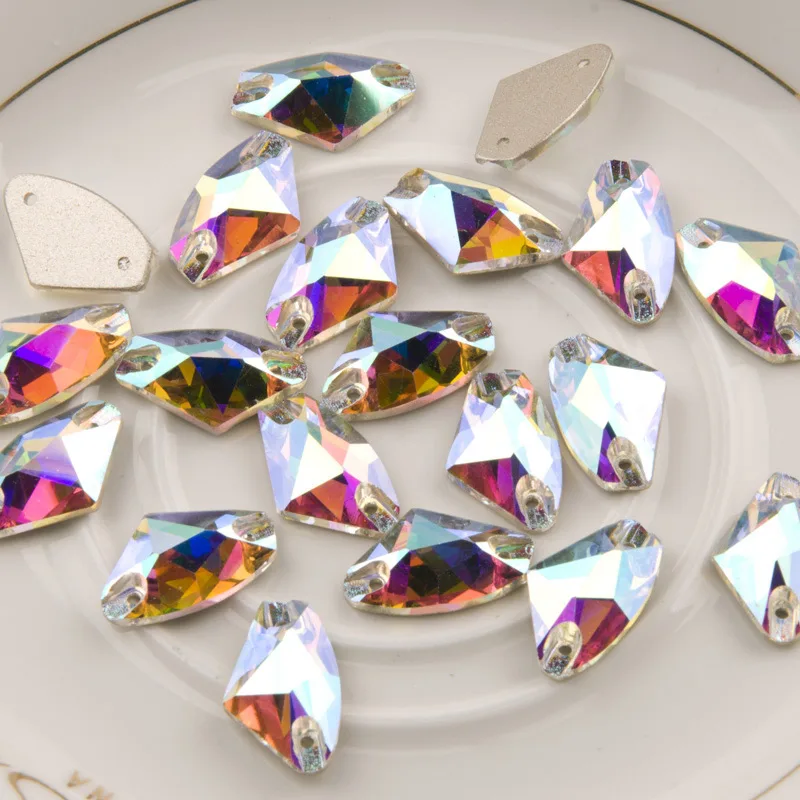 YANRUO K9 Strasssteine AB zum Aufnähen, Applikationen, Strass-Kristalle, Flache Rückseite, Nähsteine zur Dekoration von Kleidern – Detail 37