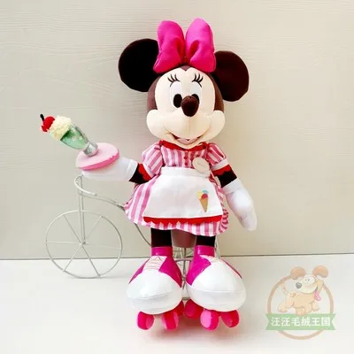 Original Disney line of ice cream Minnie skates plush toy Soft Doll children's doll  Birthday Present For Child