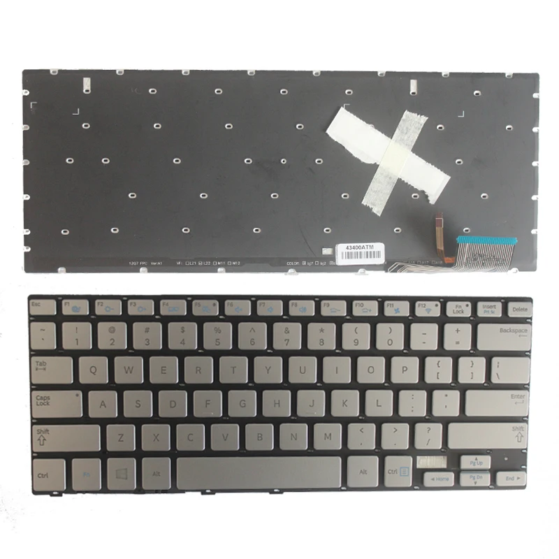 New US Laptop Keyboard For Samsung 7 Ultra 730U3E NP730U3E 740U3E NP740U3E Silver US Keyboard Backlight