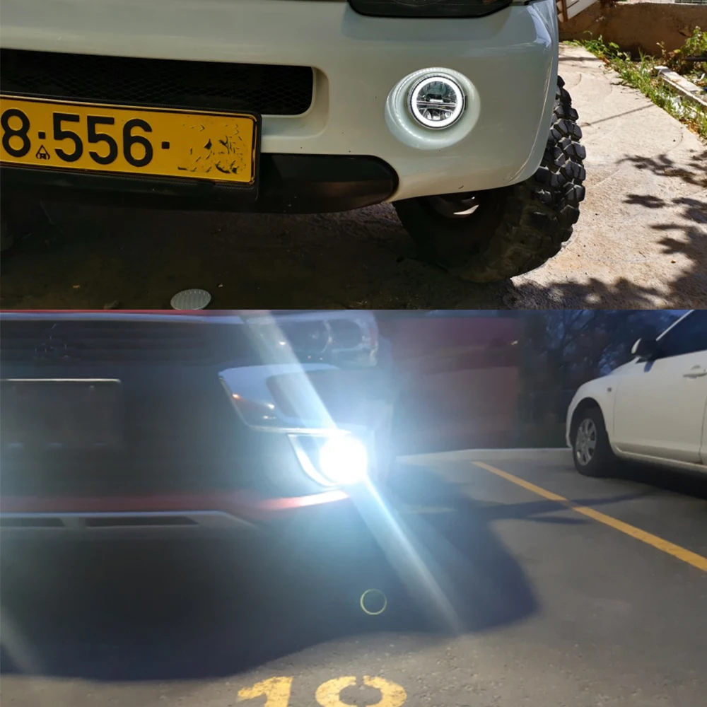 2 X Car H11 Fog Light LED Halo Ring Angel Eye DRL 4000LM 12V For Renault Trafic 2.5L L4 Diesel Turbocharged 2003 2004 2005 2006