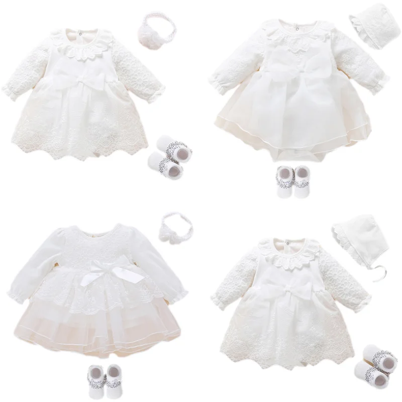 

Newborn Baby Girl Dress Baptism Dress White Christening Clothes For Baby Girl Lace Vestido Bebe Robe Bapteme 3 6 9 Months