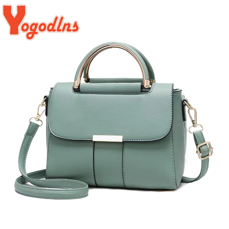 Yogodlns Luxury Handbag Women PU Leather Shoulder Bag New Solid Color Crossbody Bag Large Capacity Handle Bag Shopping Purse