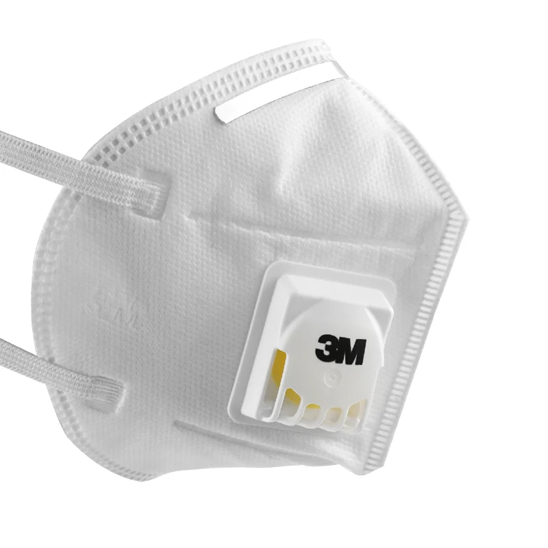 3M-mascarilla KN95 desechable, máscara respirador plegable con válvula, transpirable, antihumo, protectora, auténtica, 3M