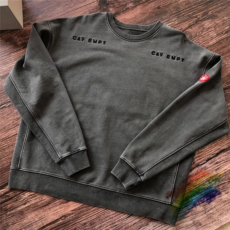 

Thick Batik Dark Gray CAVEMPT C.E19AW Sweatshirts Crewneck Men Woman 1:1 Top Quality Wash CAVEMPT Cav Empt Hoodie