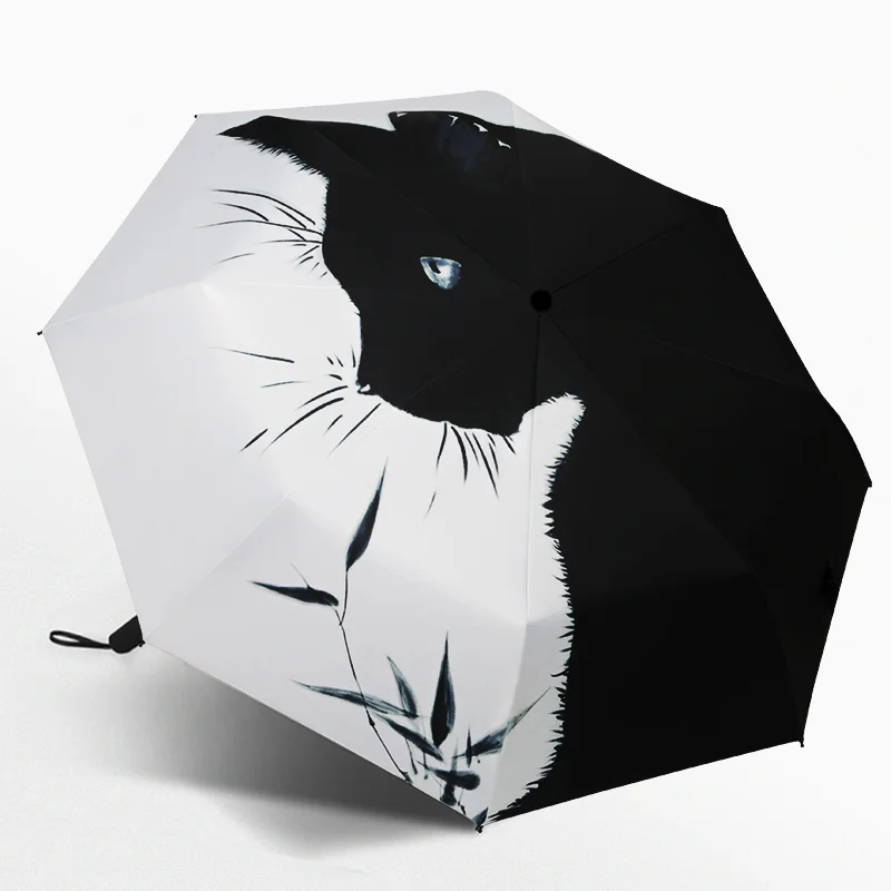 Cartoon Umbrella For Men Cat Shape Automatic UV Umbrella  Sunny And Rainy Fashion Strong Stand Paraguas Hombre