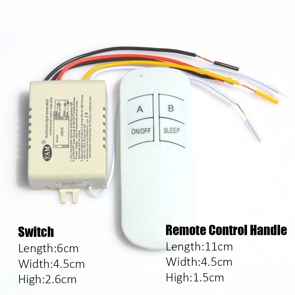 Wireless ON/OFF 1/2/3/4 Ways 220V Lamp Remote Control Switch Receiver Transmitter Controller Indoor Lamp Home Replacements Parts