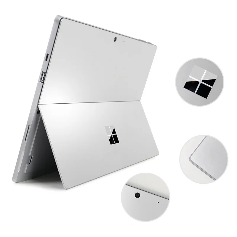 XSKN voor Microsoft Oppervlak Pro 7 Ultra Dunne Pure Silver Back Sticker Decal Skin Protector