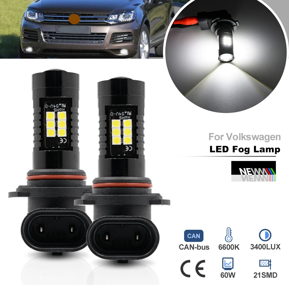 For VW Crafter Transporter T5 Polo Scirocco III Tiguan Touran Up HB4 9006 P22d LED Fog Lamp Bulb Canbus Headlight Driving Light