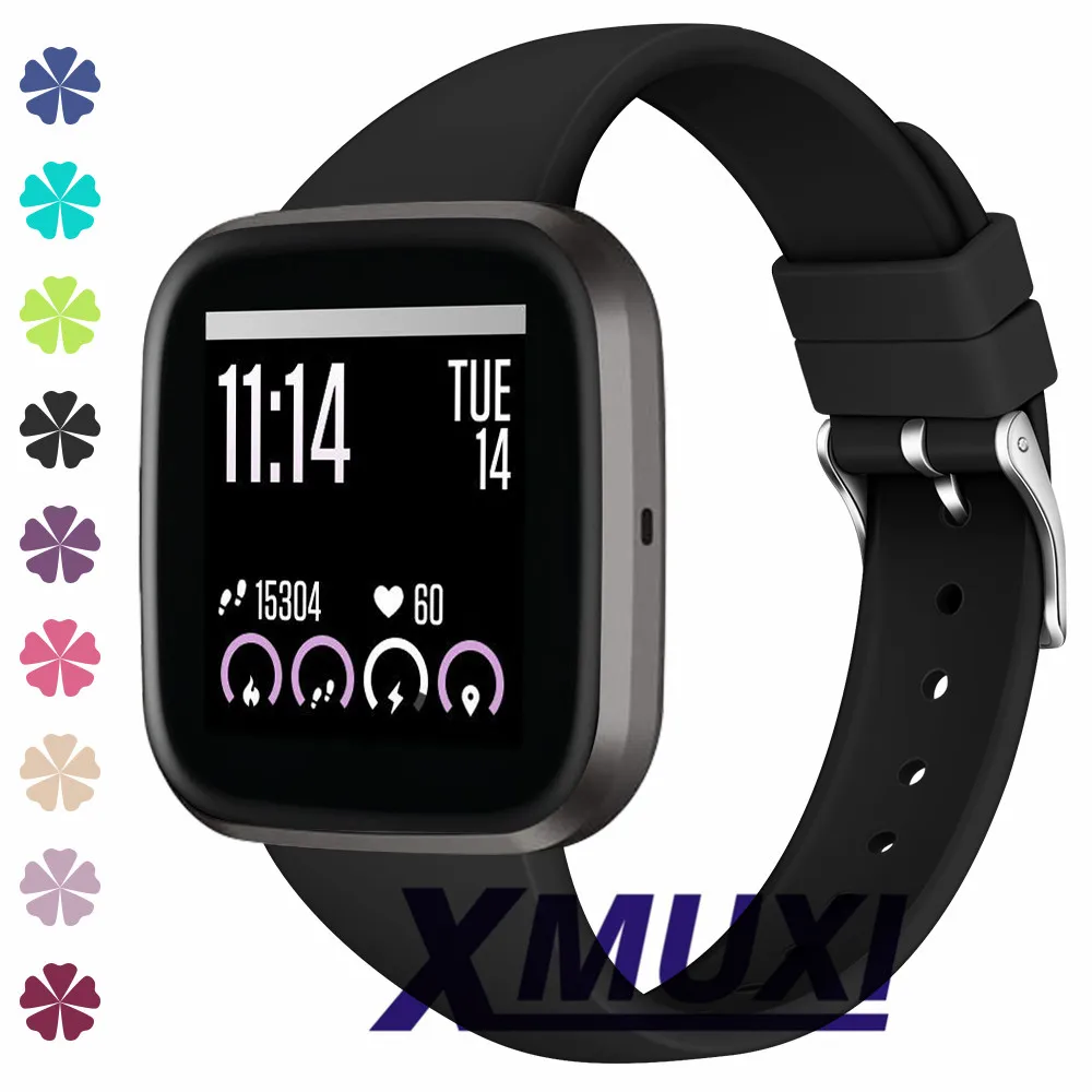 Silicone Strap Compatible with Fitbit Versa 2 Bands/Versa/Versa Lite/Versa SE Sport Band Wristbands Strap for Women Men UK61024