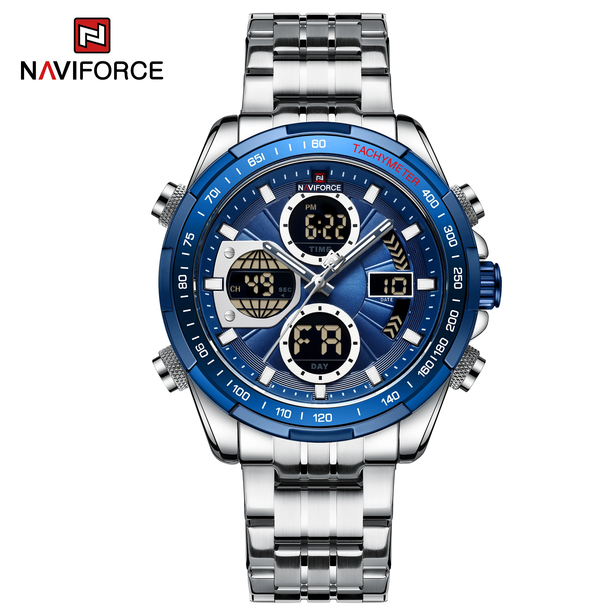 

NAVIFORCE Men's Watch Luxury Brand Chronograph Male Fashion Stainless Steel Quartz Sport Waterproof Wristwatch Relogio Masculino